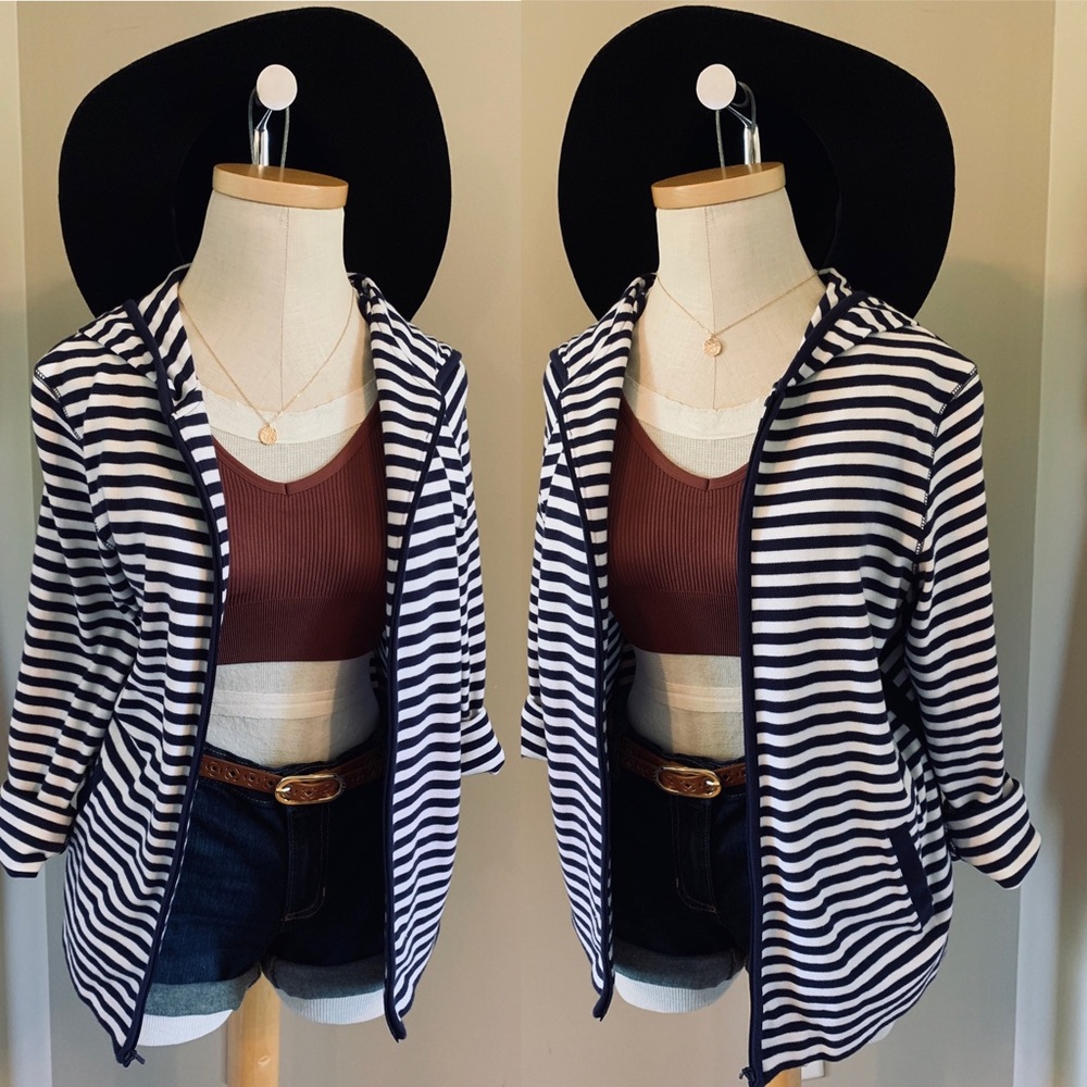 Sports Zip-Up Navy Blue Sweater/Jacket